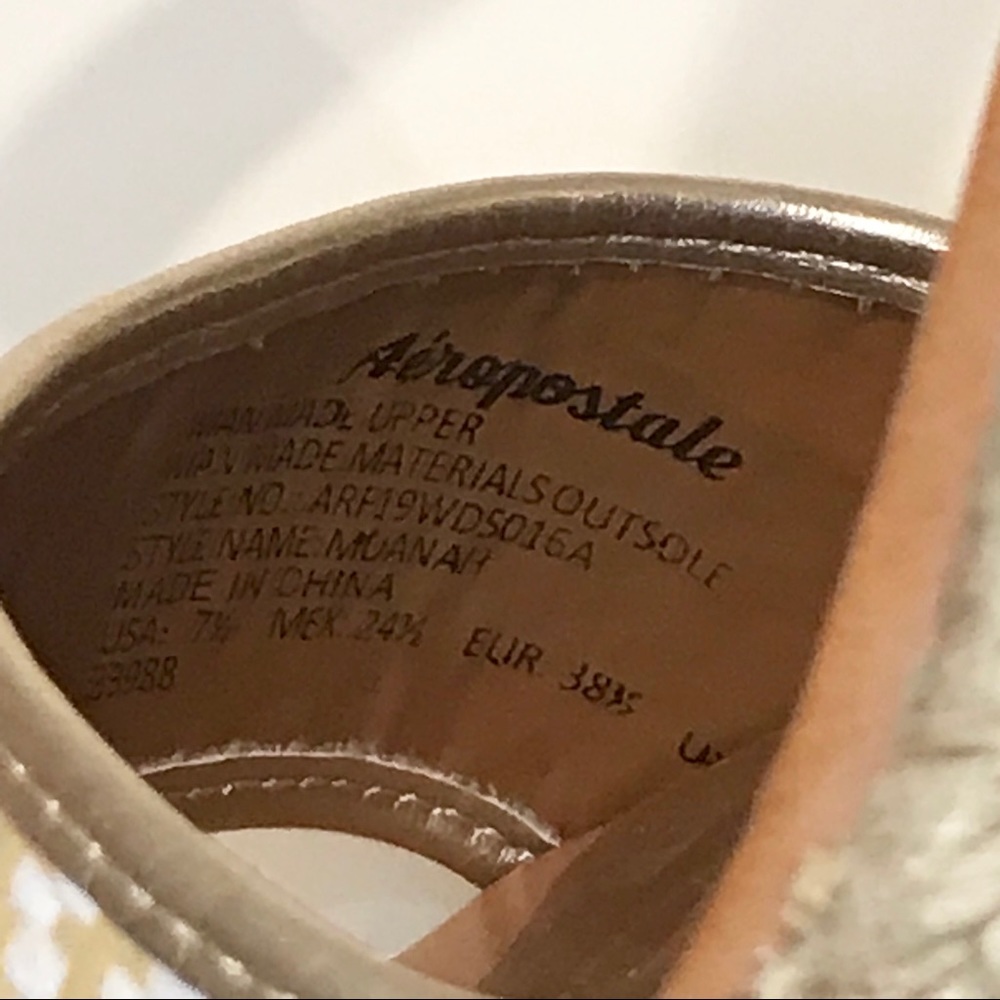 NWT Aeropostale Brown Espadrille Wedge Sandals 7.5 - Picture 4 of 5